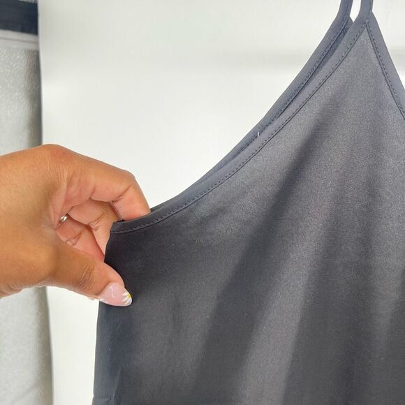 Forever 21 Black Satin Lace Insert Cami – Size Large NWT Modest Coverage - Picture 4 of 12